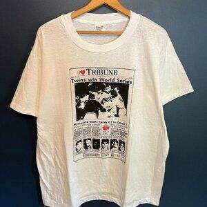 VTG 80's Minnesota Twins MLB World Series Magazine T Shirt Tee